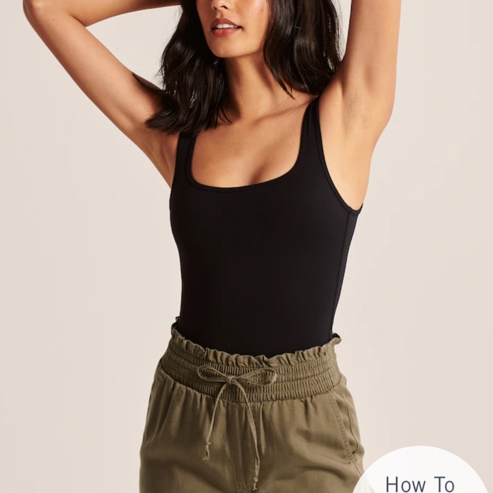 Black Abercrombie 90s seamless tank top